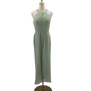 AW BRIDAL 10 M sage green Raja tulip bridesmaid formal party midi dress NEW B163